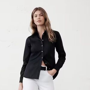 Classic Black Button-Down Shirt - TAILORED EASY-CARE SHIRT